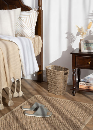 Wicker Garbage Can for Bedroom, Bathroom