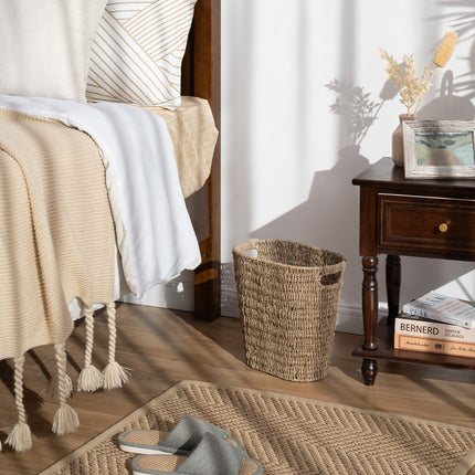 StorageWorks Wicker Garbage Can for Bedroom, Bathroom