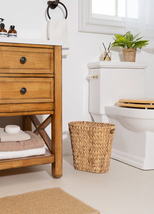 Wicker Garbage Can for Bedroom, Bathroom