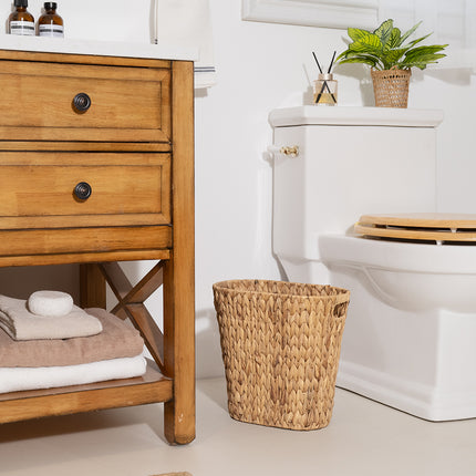 StorageWorks Wicker Garbage Can for Bedroom, Bathroom