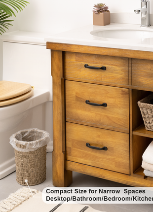 Wicker Garbage Can for Bedroom, Bathroom