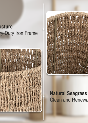 Wicker Garbage Can for Bedroom, Bathroom