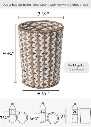 Wicker Garbage Can for Bedroom, Bathroom