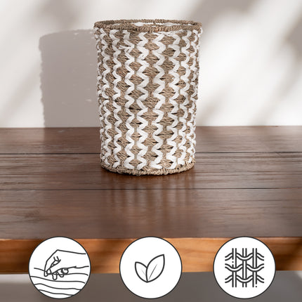 StorageWorks Wicker Garbage Can for Bedroom, Bathroom