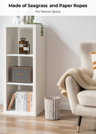 Wicker Garbage Can for Bedroom, Bathroom