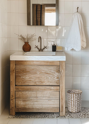 Wicker Garbage Can for Bedroom, Bathroom