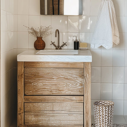 StorageWorks Wicker Garbage Can for Bedroom, Bathroom