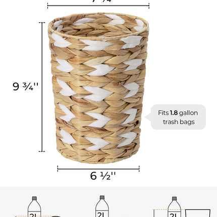StorageWorks Wicker Garbage Can for Bedroom, Bathroom