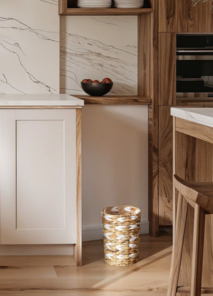 Wicker Garbage Can for Bedroom, Bathroom