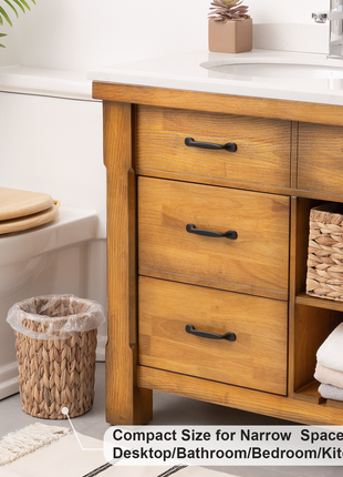 Wicker Garbage Can for Bedroom, Bathroom
