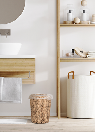 Wicker Garbage Can for Bedroom, Bathroom