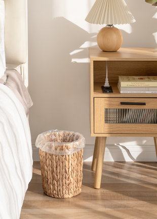 Wicker Garbage Can for Bedroom, Bathroom