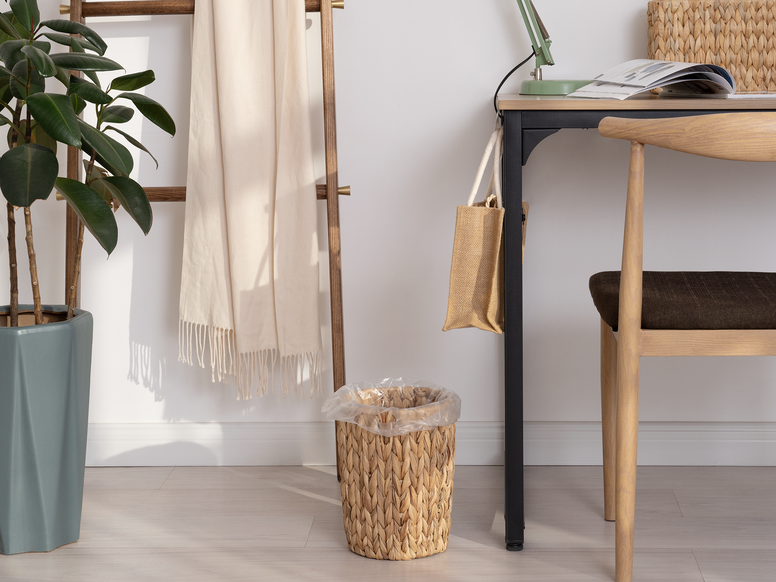 StorageWorks Wicker Garbage Can for Bedroom, Bathroom