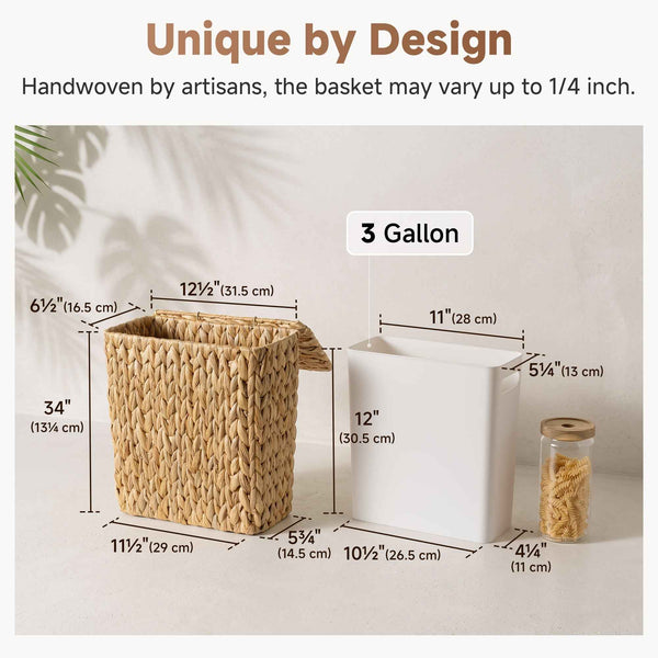 Handwoven Water Hyacinth Trash Can with Built-in Handles (Copy)