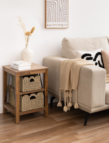 Scalloped Edge Wicker Basket for Organizing