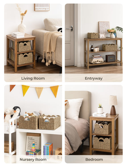 Scalloped Edge Wicker Basket for Organizing