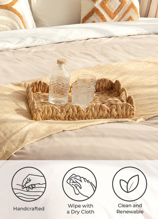Wicker Scalloped Tray for Decorative & Organizing