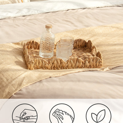 StorageWorks Wicker Scalloped Tray for Decorative & Organizing