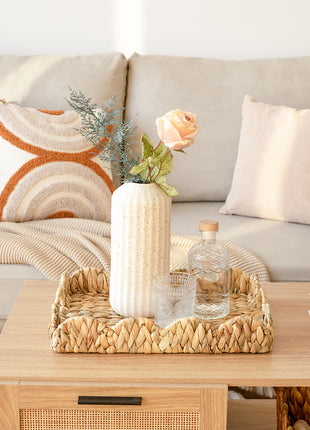 Wicker Scalloped Tray for Decorative & Organizing