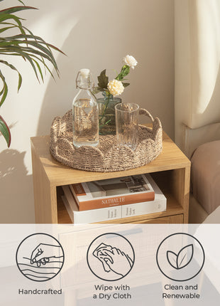 Wicker Scalloped Tray for Decorative & Organizing