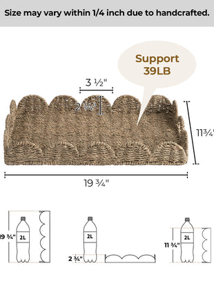 Wicker Scalloped Tray for Decorative & Organizing