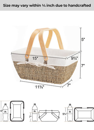 Wicker Basket with Washable Linner