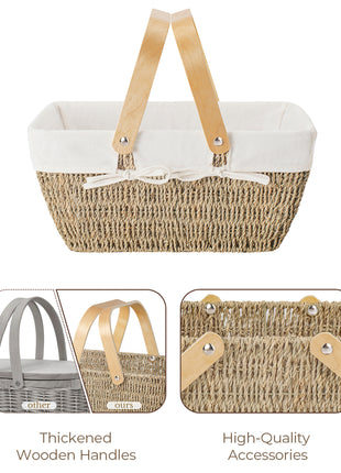 Wicker Basket with Washable Linner