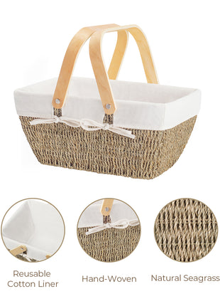 Wicker Basket with Washable Linner
