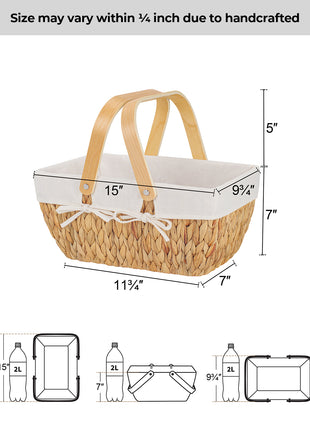 Wicker Basket with Washable Linner