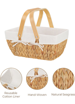 Wicker Basket with Washable Linner