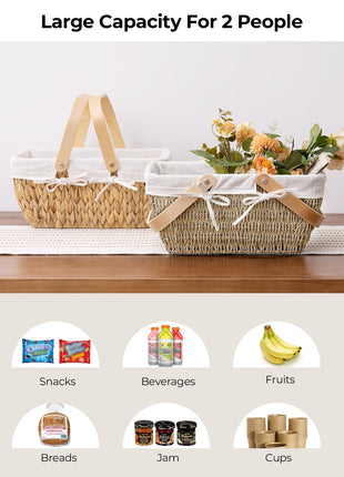 Wicker Basket with Washable Linner