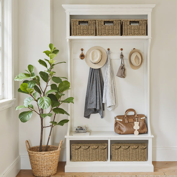 Scalloped Edge Wicker Basket with Lid, Seagrass