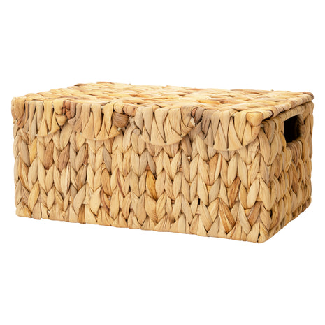 Scalloped Edge Wicker Basket with Lid