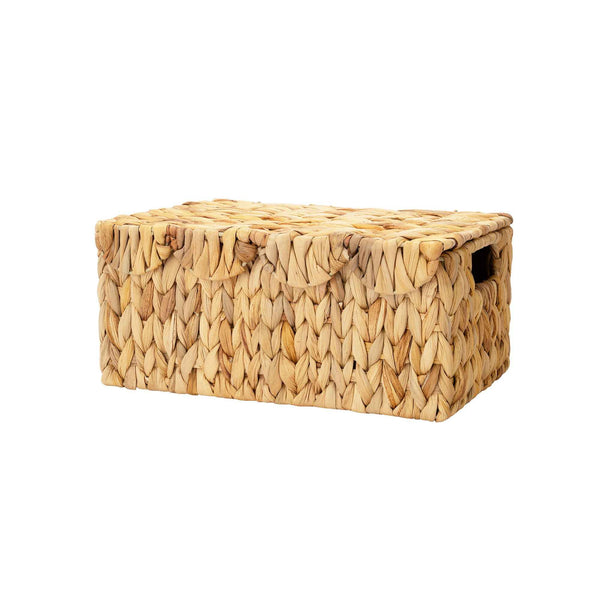 Scalloped Wicker Basket with Lid for Storage and Home Organization