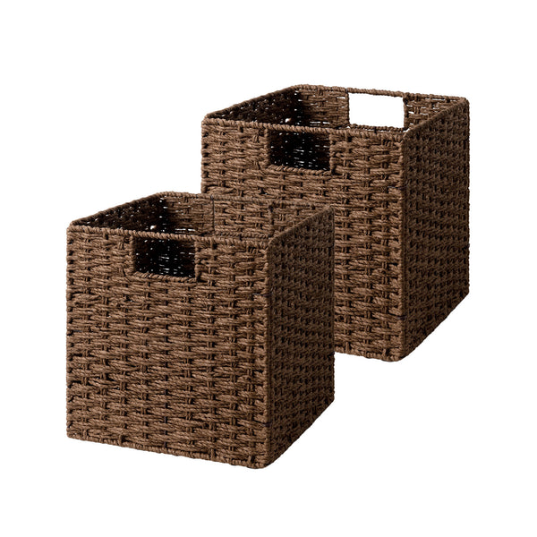 Paper Rope Wicker Storage Cube Baskets, Foldable