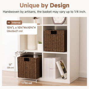 Paper Rope Wicker Storage Cube Baskets, Foldable