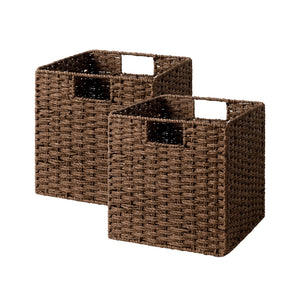 11 inch Foldable Paper Rope Wicker Baskets for Organizing