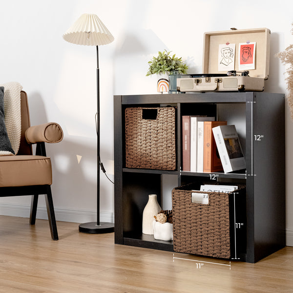 11 inch Foldable Paper Rope Wicker Baskets for Organizing