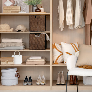 11 inch Foldable Paper Rope Wicker Baskets for Organizing