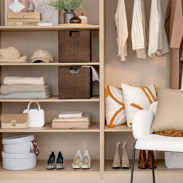 11 inch Foldable Paper Rope Wicker Baskets for Organizing