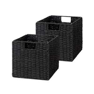 Paper Rope Wicker Storage Cube Baskets, Foldable