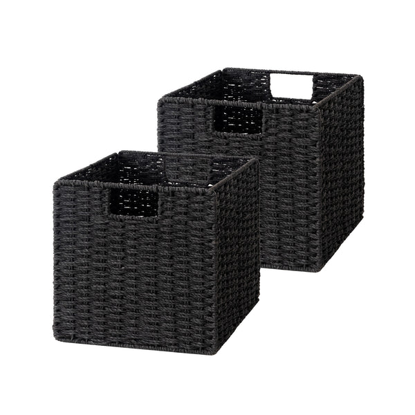 Paper Rope Wicker Storage Cube Baskets, Foldable