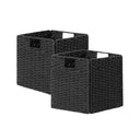 11 inch Foldable Paper Rope Wicker Baskets for Organizing