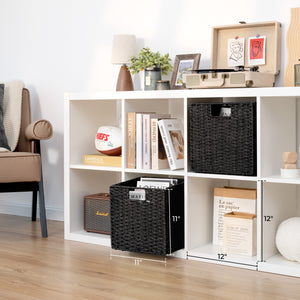 11 inch Foldable Paper Rope Wicker Baskets for Organizing