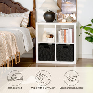 11 inch Foldable Paper Rope Wicker Baskets for Organizing