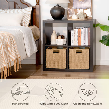 StorageWorks 11 inch Foldable Paper Rope Wicker Baskets for Organizing