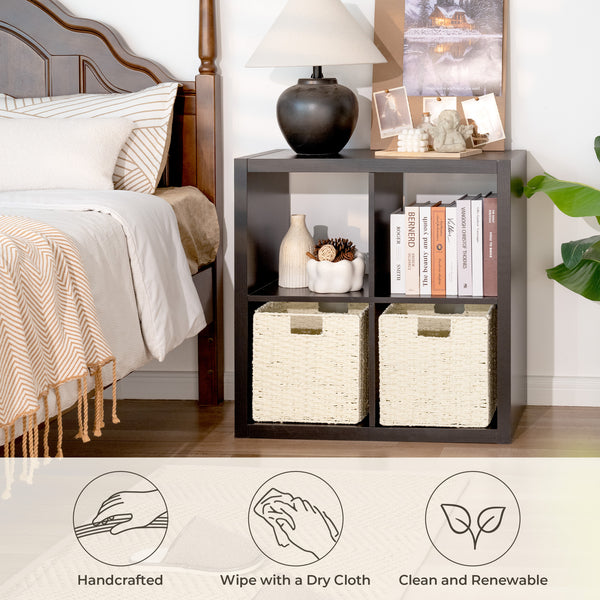 11 inch Foldable Paper Rope Wicker Baskets for Organizing