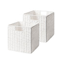 Paper Rope Wicker Storage Cube Baskets, Foldable