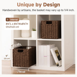 Paper Rope Wicker Storage Cube Baskets, Foldable