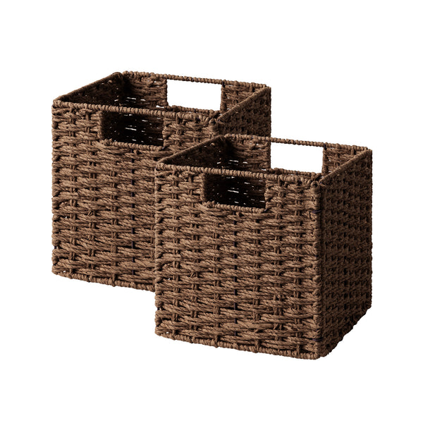 11 inch Foldable Paper Rope Wicker Baskets for Organizing